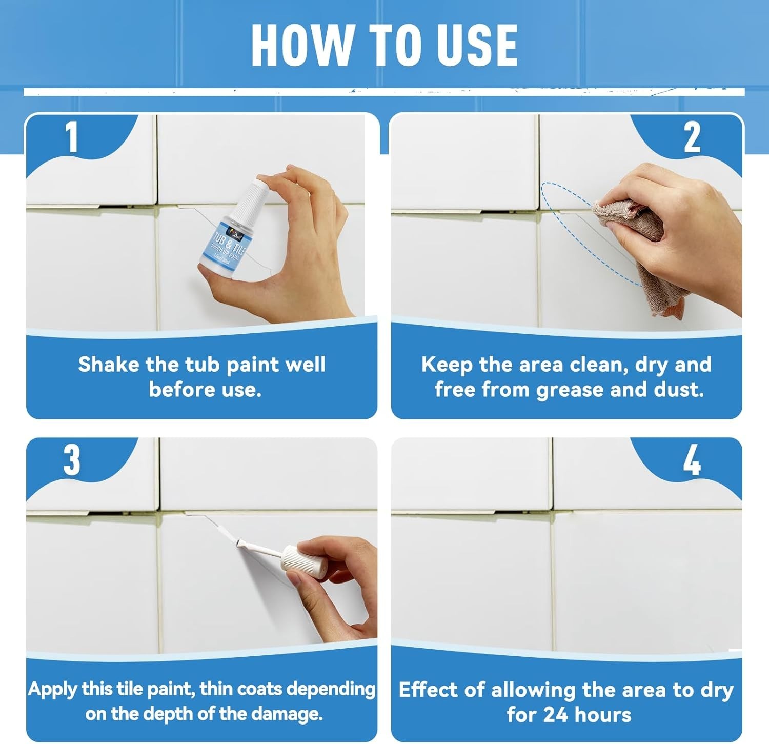 Versatile White Touch Up Paint and Repair Kit for Home Surfaces – 1.5 Fl Oz