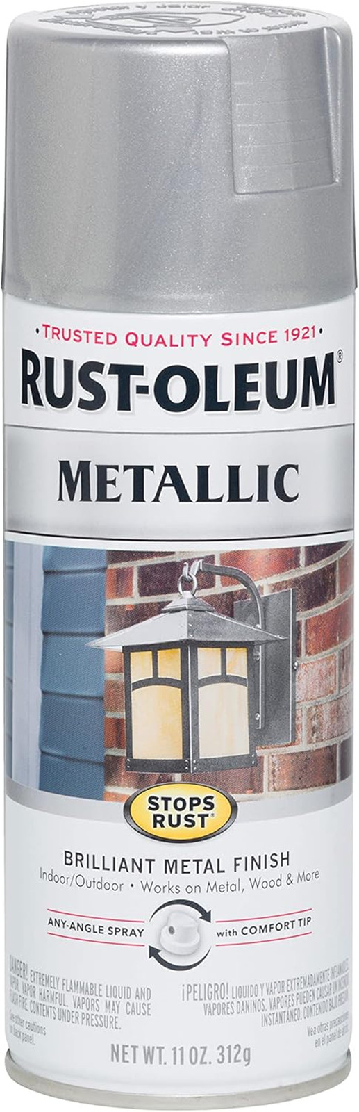 Pintura Aerosol Metalica Plateada para 312g Detiene Oxido Maxima Proteccion