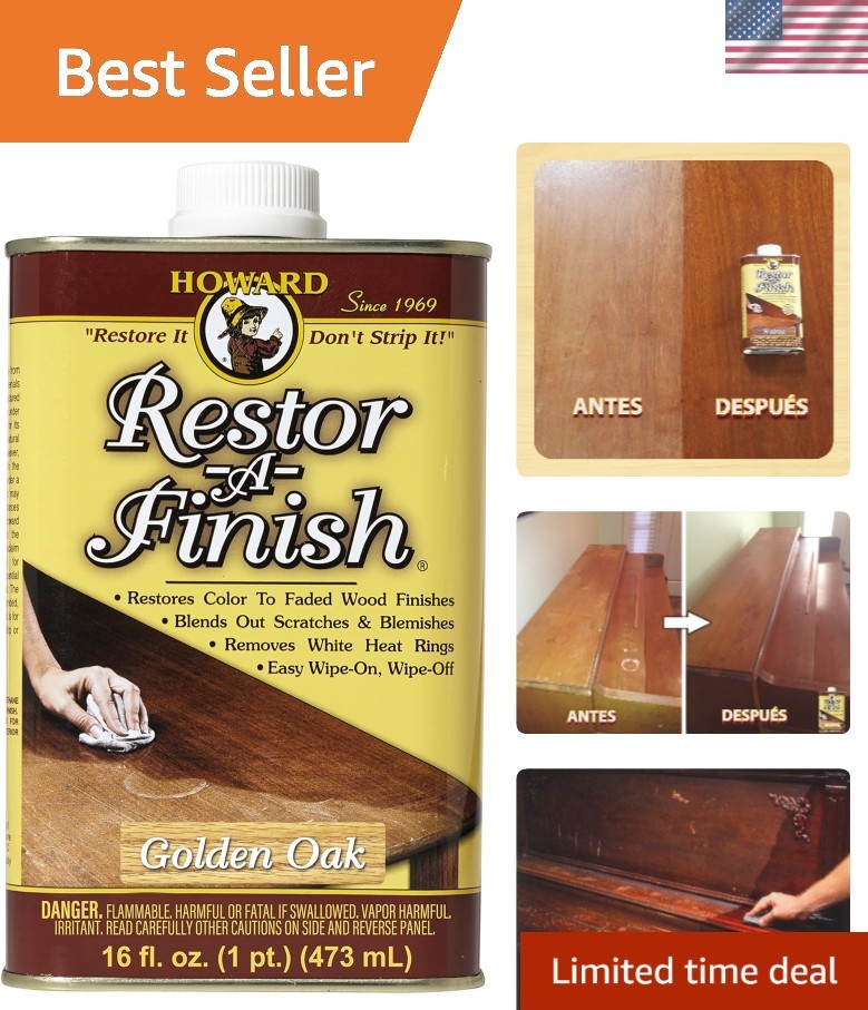 Easy-to-Use 16 oz Restor-A-Finish Wood Stain in Golden Oak, Restores Luster