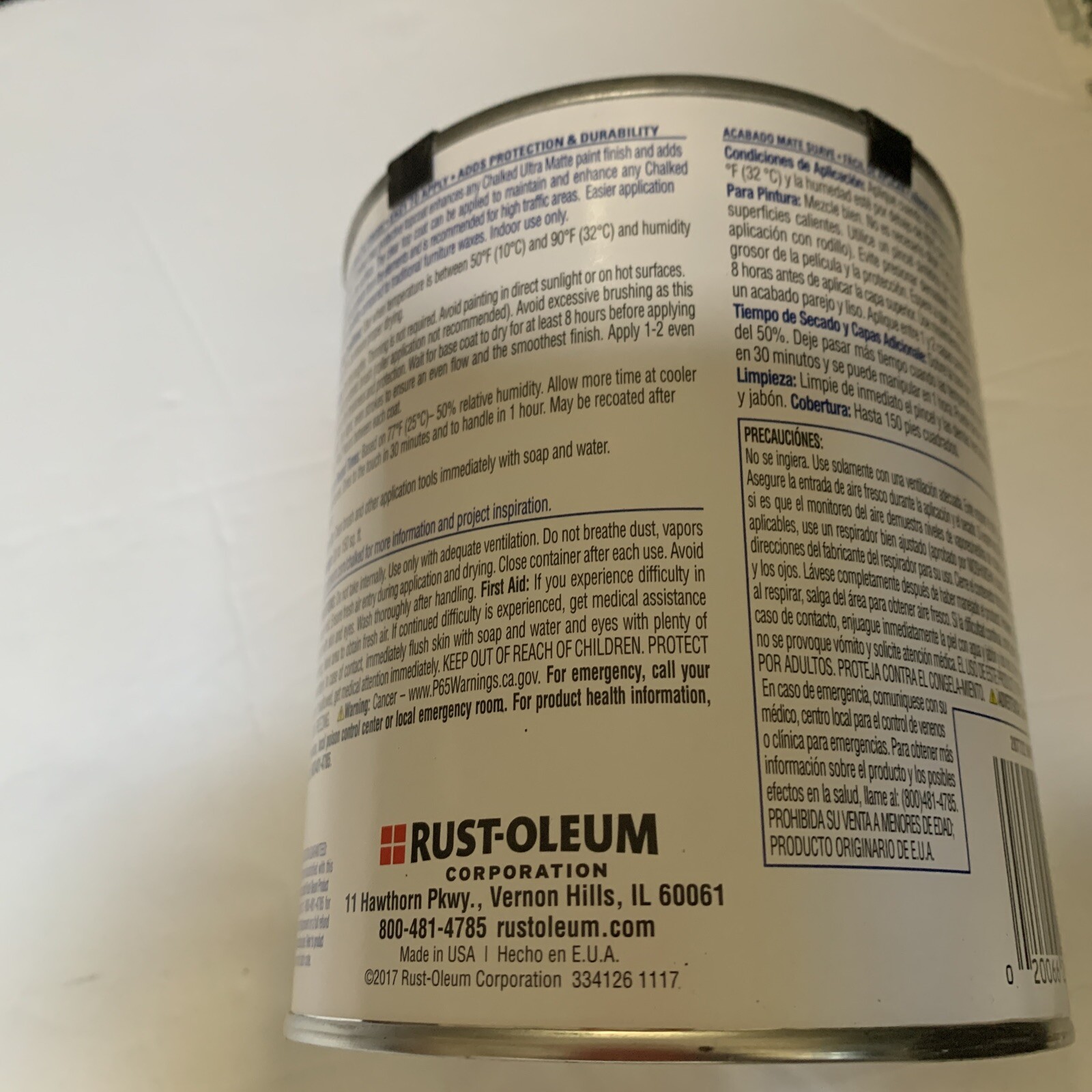 Rust-Oleum 287722 Chalked protective topcoat Matte CLEAR 30oz