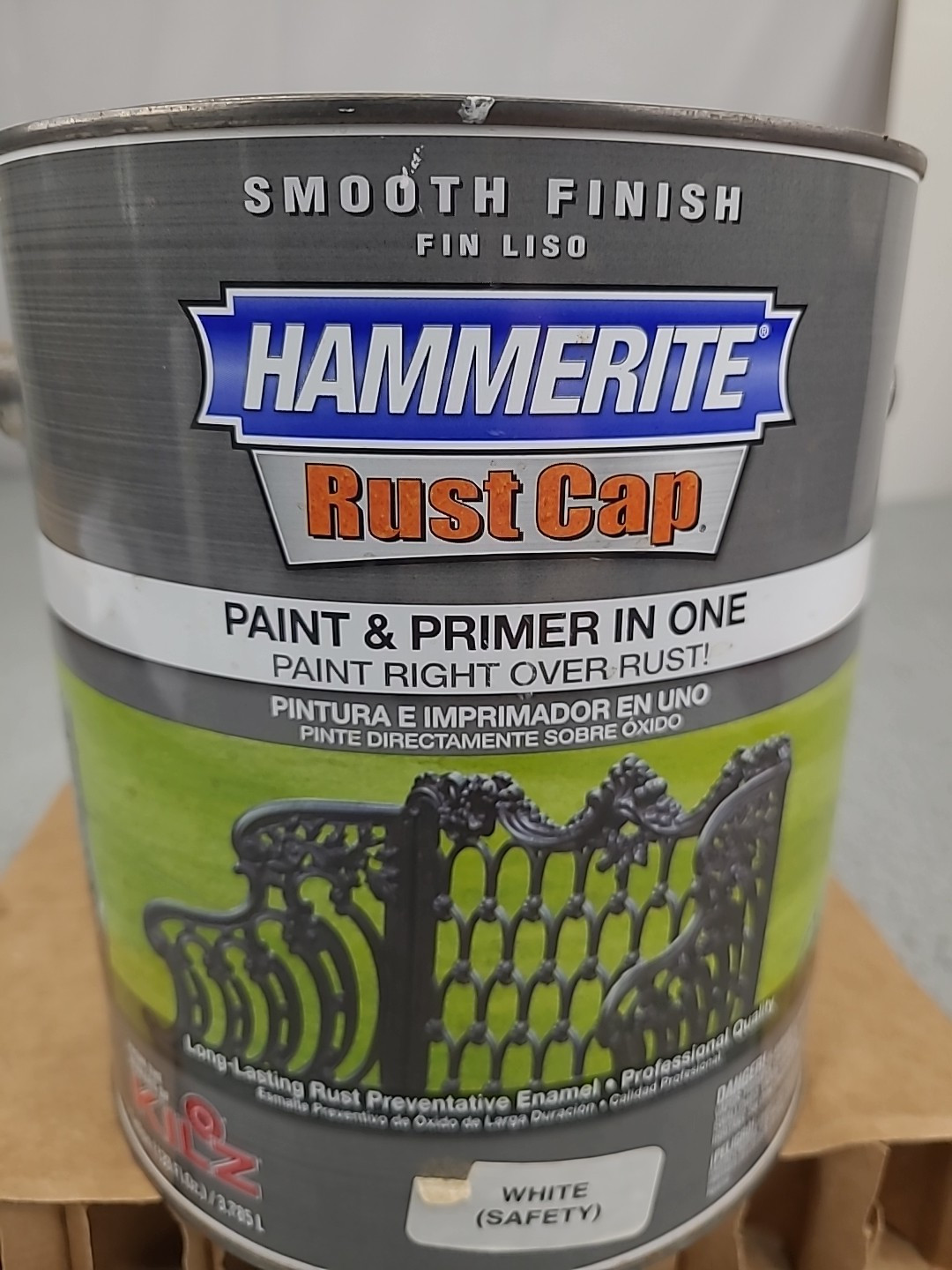 1x Hammerite Rust Cap Smooth Finish Paint Primer White Safety Gallon