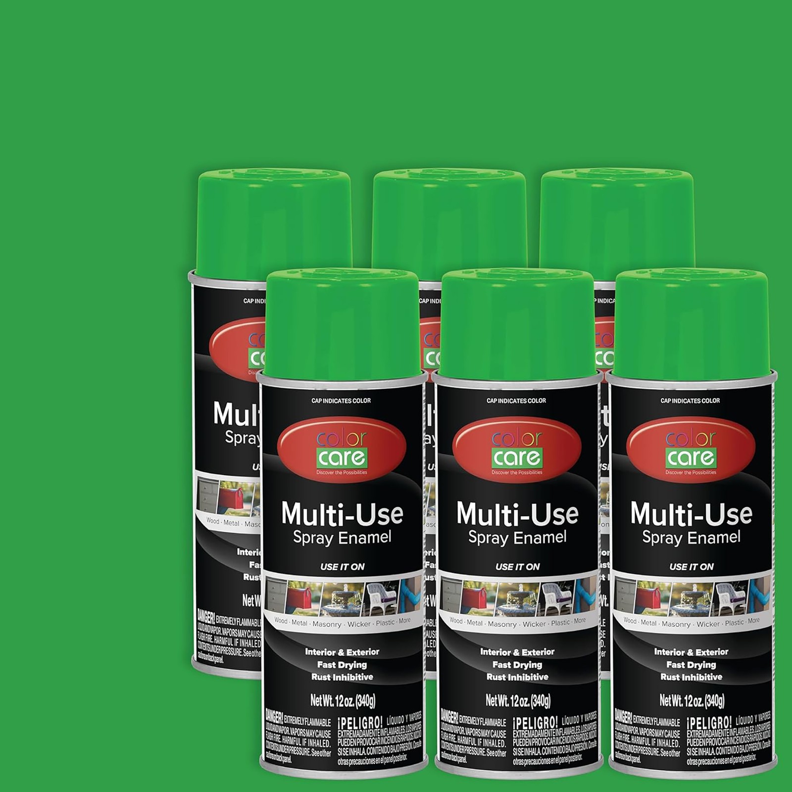 Color Care Spray Paint Light Green 12 oz- 6 pack