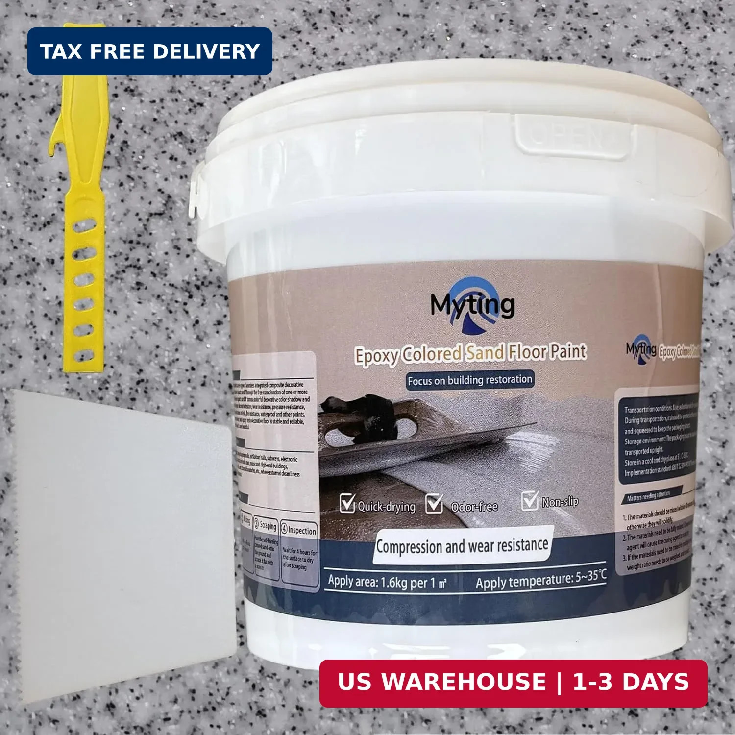 Epoxy Colored Sand Floor Paint, Epoxy Floor Paint High Gloss Marble Effect Coati