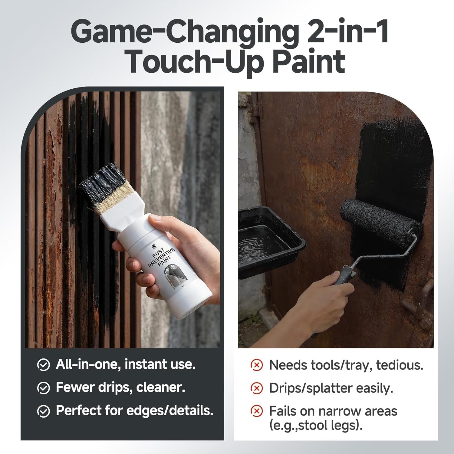 2-in-1 Rust Converter & Metal Primer with Brush5.29 Oz, Stops & Prevents Corr…