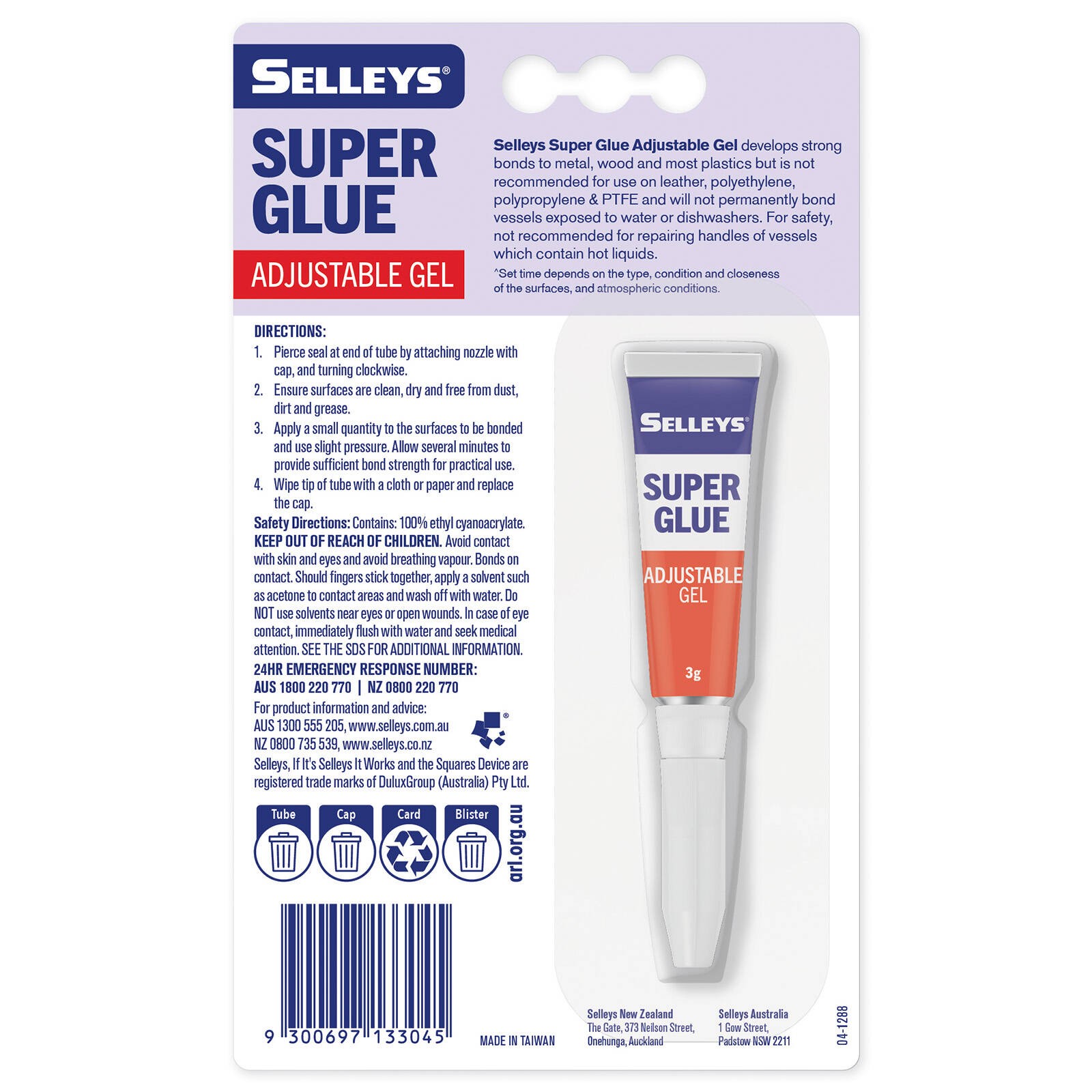 Selleys 3g Super Glue Adjustable Gel