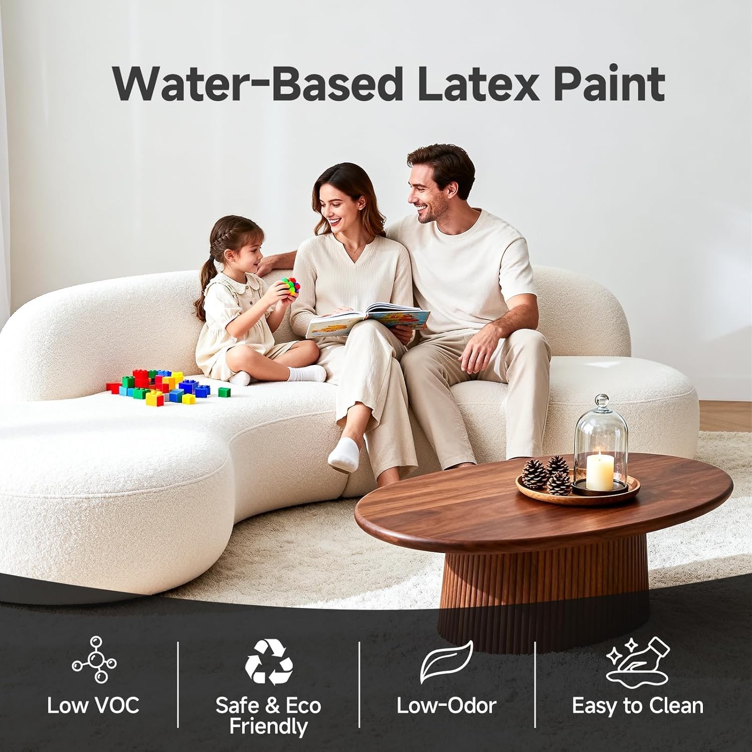 White Interior Exterior Wall Paint 16 Oz Acrylic Latex No Sanding Low Odor Quick