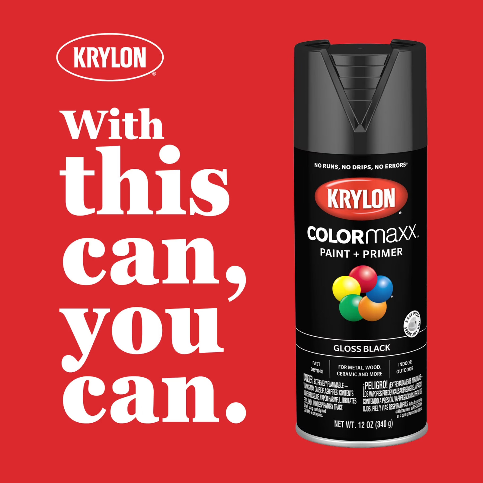 Colormaxx Gloss Cherry Red Spray Paint and Primer, 12 Oz