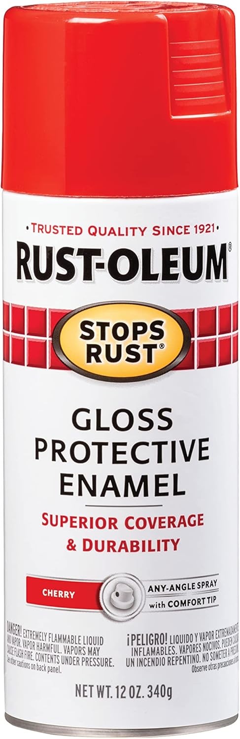 Rust-Oleum 248568 Stops Rust Spray Paint, 12 oz, Gloss Cherry