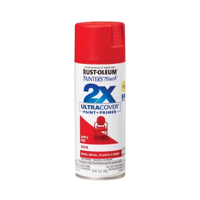 Rust-Oleum 2X Ultra Cover Satin Apple Red Spray Paint 12 oz (Case of 6)