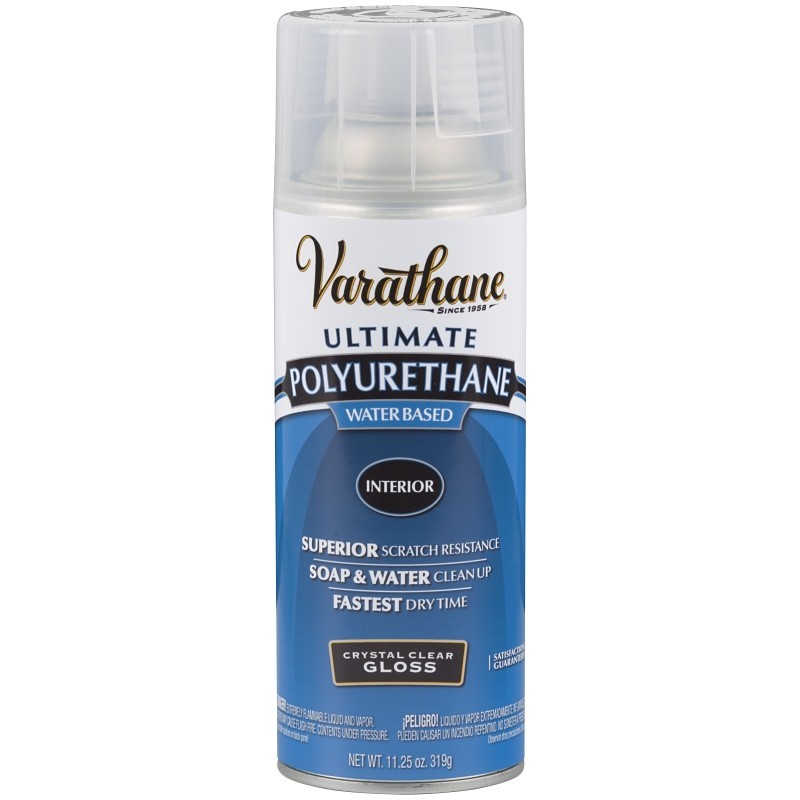 Rust-Oleum 200081 Polyurethane, Gloss, Liquid, Crystal Clear, 11.25 oz, Aerosol