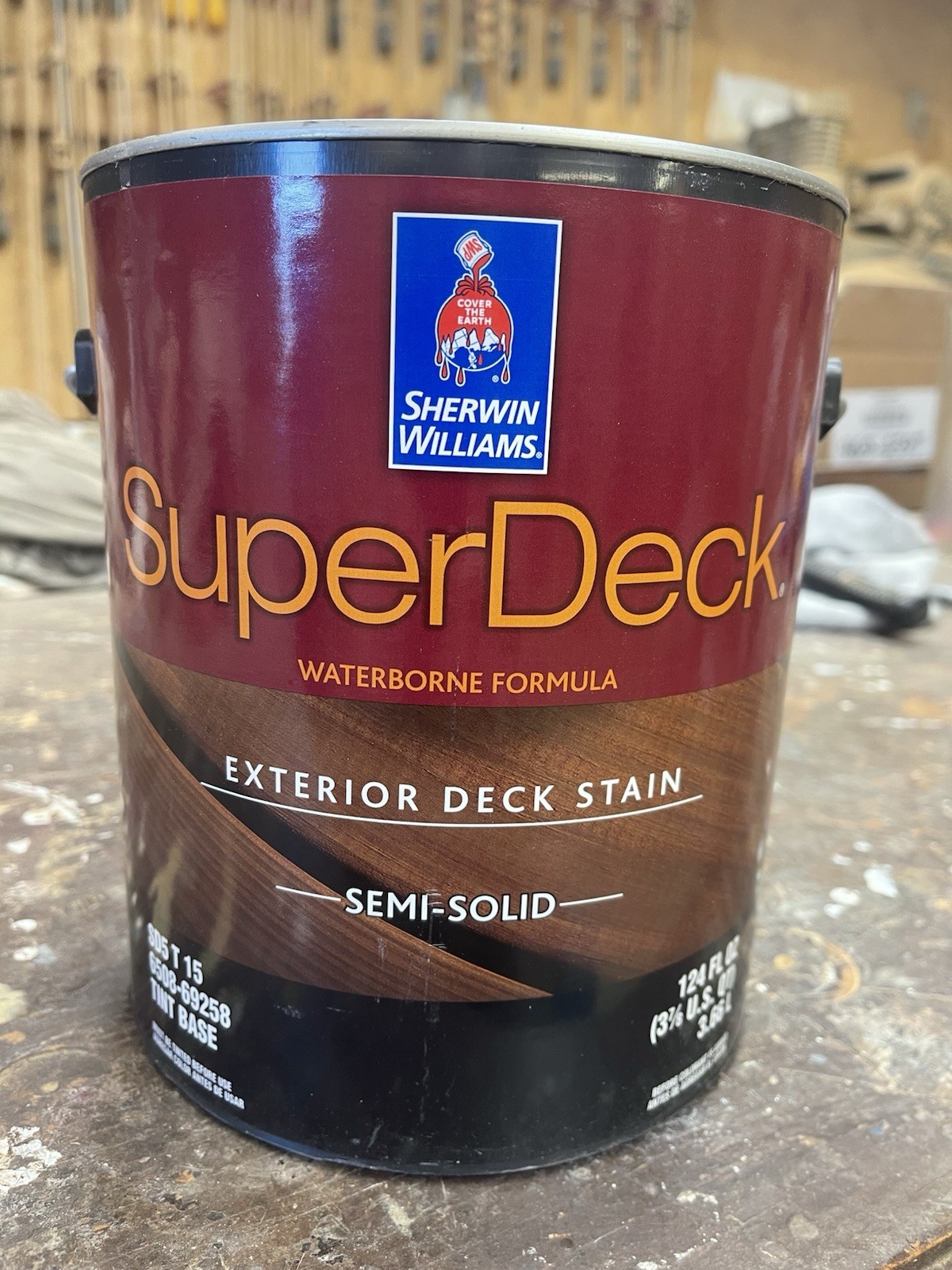 1 Gallon Sherwin Williams Super Deck Semi-Solid Color Stain/ Chestnut Brown