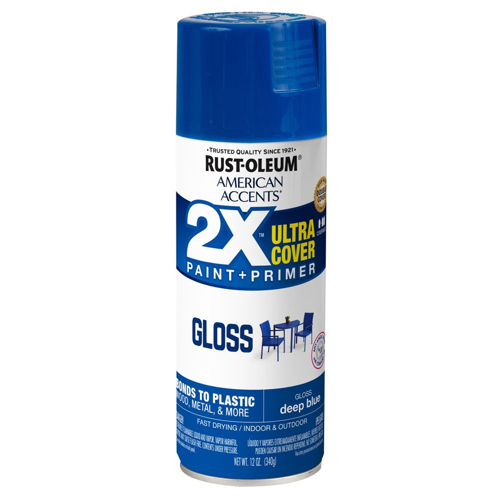 All Surfaces 2X Ultra Protection Cover Gloss Deep Blue Spray Paint & Primer12 Oz