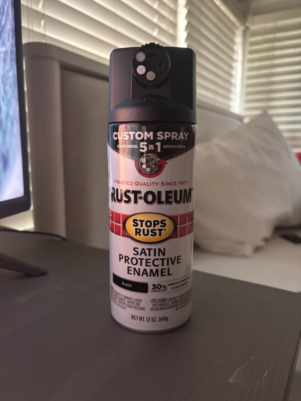 Rust-Oleum 7777830 Stops Rust Spray Paint -12 Oz – Satin Black