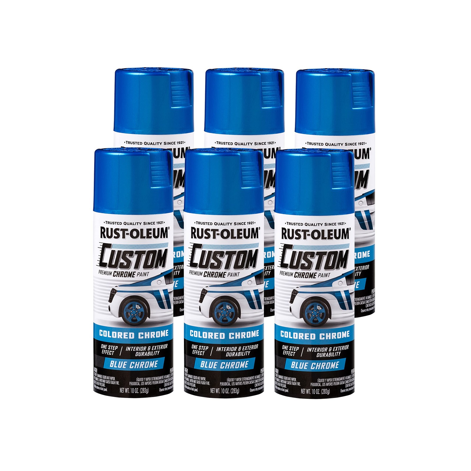 Rust Oleum Custom Chrome Spray Paint 10oz Pack of 6 High Gloss Automotive Finish