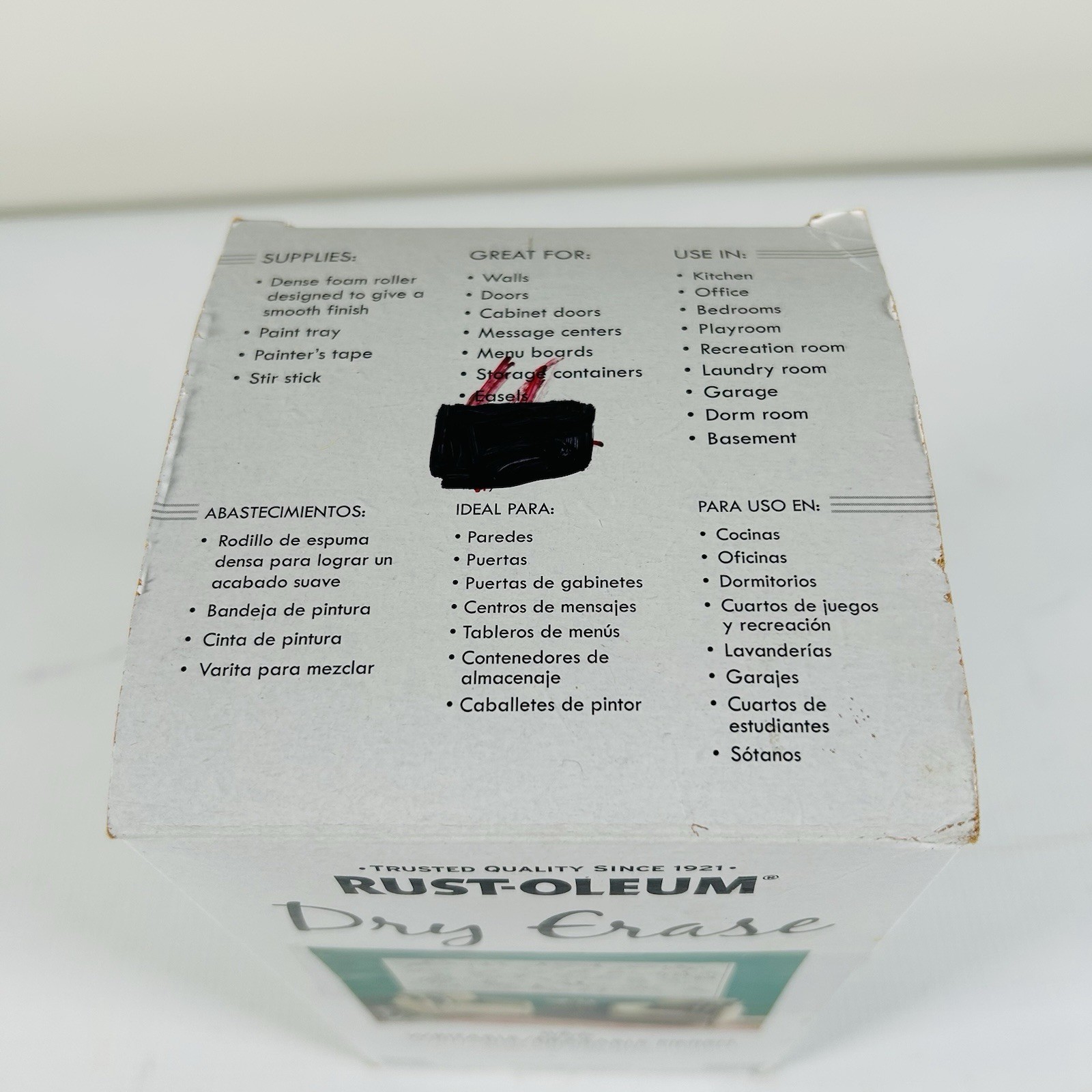 Rust-Oleum Dry Erase Kit Writeable Erasable Finish Walls Doors More 16 FL Oz NIB