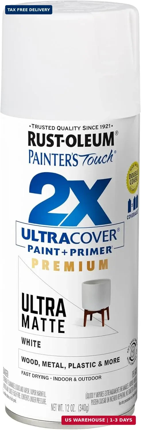 Rust-Oleum 331181 Painter’s Touch 2X Ultra Cover Spray Paint, 12 oz, Ultra Matte