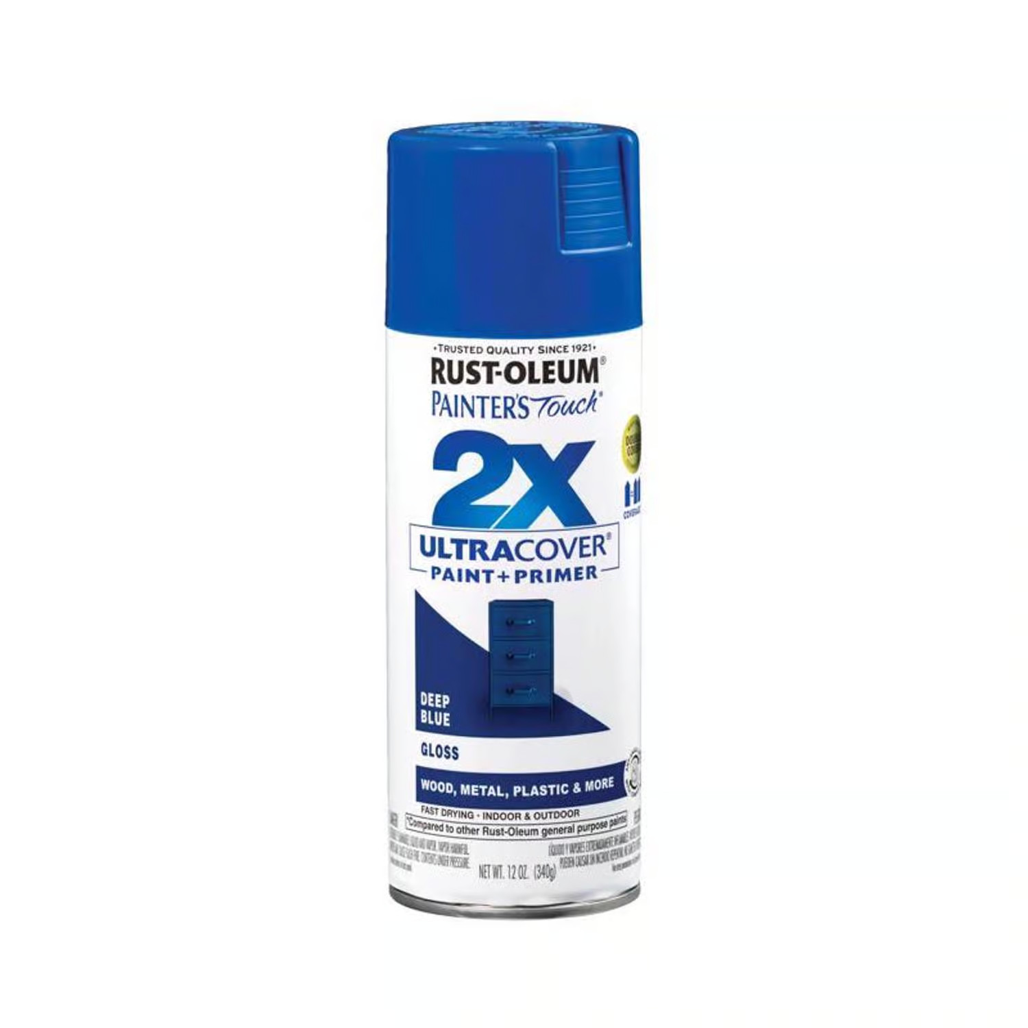 Rust-Oleum General Purpose Spray Paint + Primer, Deep Blue, Gloss, 12 Oz, 3 Cans