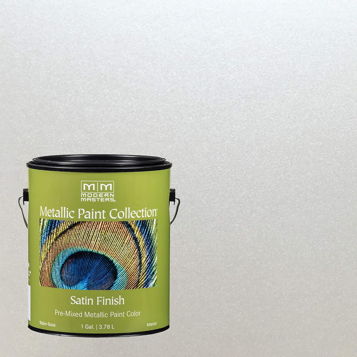 1 Gal ME196 Pearl White Metallic Paint Collection, Satin Water-Based Decorative
