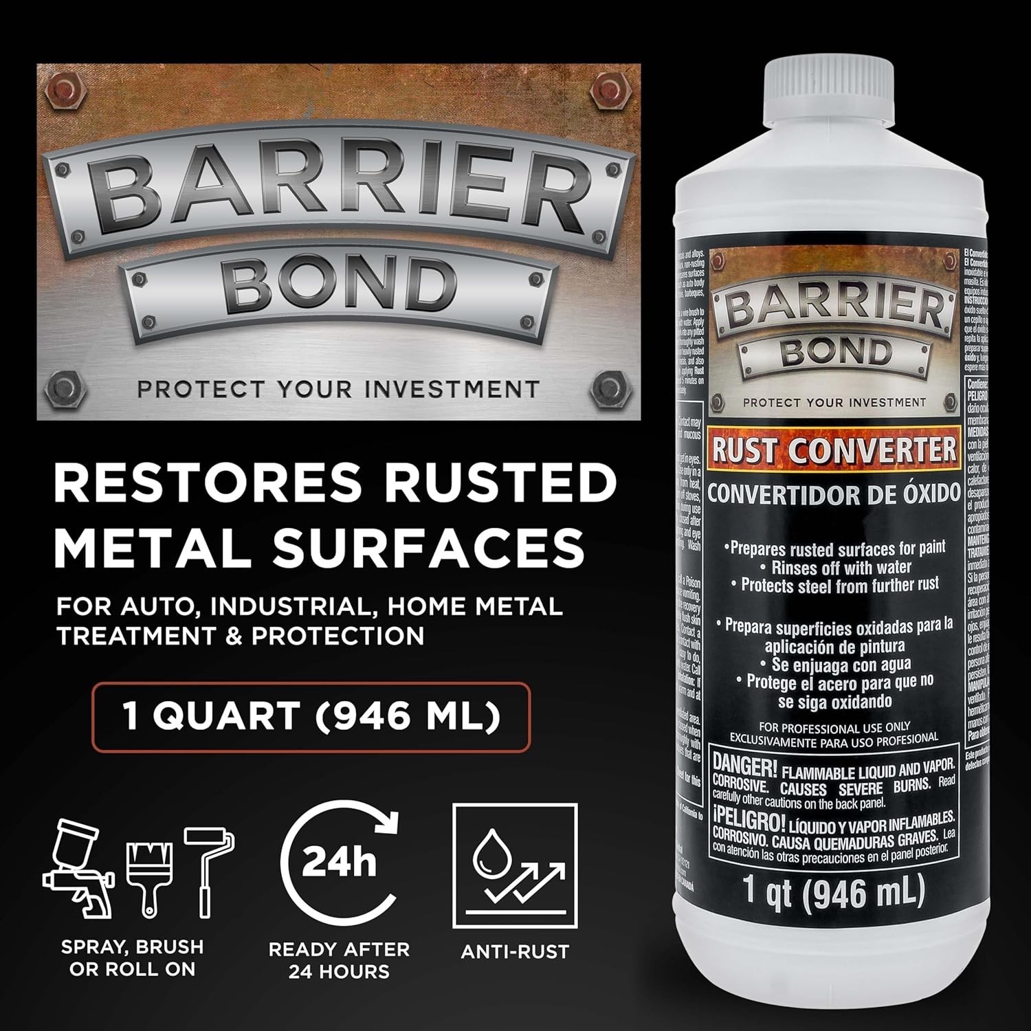 1-Quart Barrier Bond Rust Inhibitor & Metal Treatment for Automotive and Home