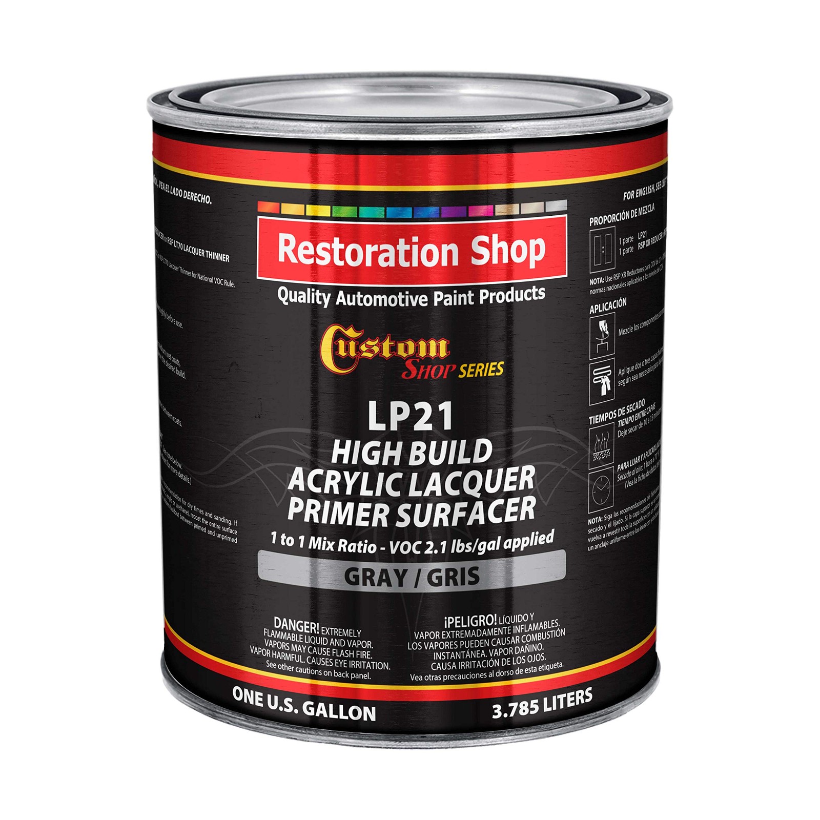 Custom Shop Premium High Build Gray Acrylic Lacquer Primer Surfacer, 1 Gallon…