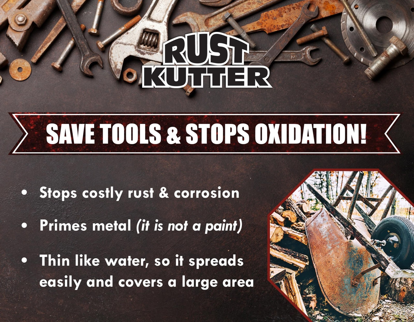 Rust Kutter – Stops Rust and Converts Rust Spots to Leave A Primed Surface Re…