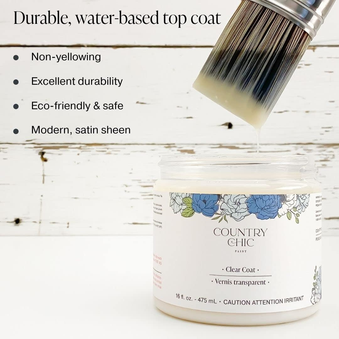 Chalk Style Paint + Clear Coat Bundle – for Furniture, Home Decor, Crafts (Color