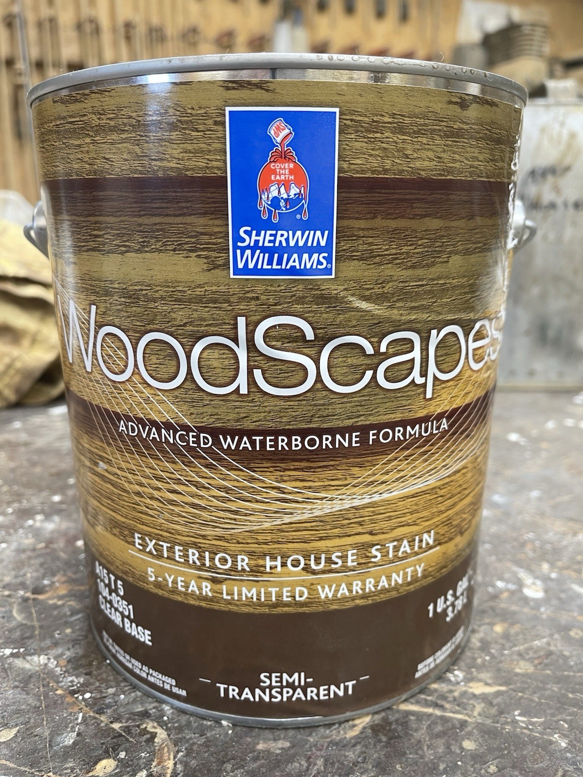 Sherwin Williams WoodScapes Exterior Wood Stain Semi-Transparent Hawthorne Brown