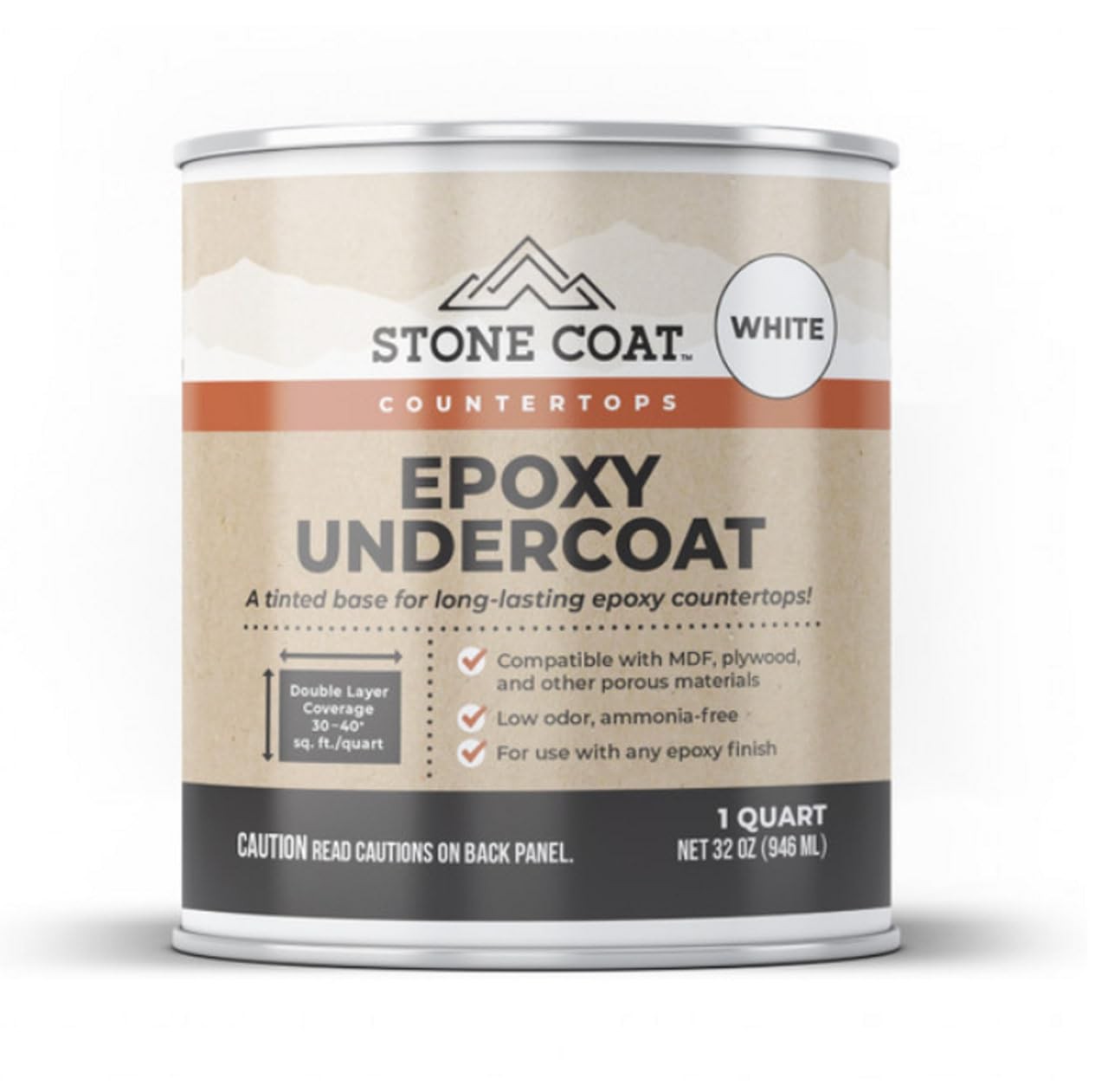 Epoxy Undercoat White 1 Quart 32 Fl Oz Primer for MDF Plywood Porous Surfaces