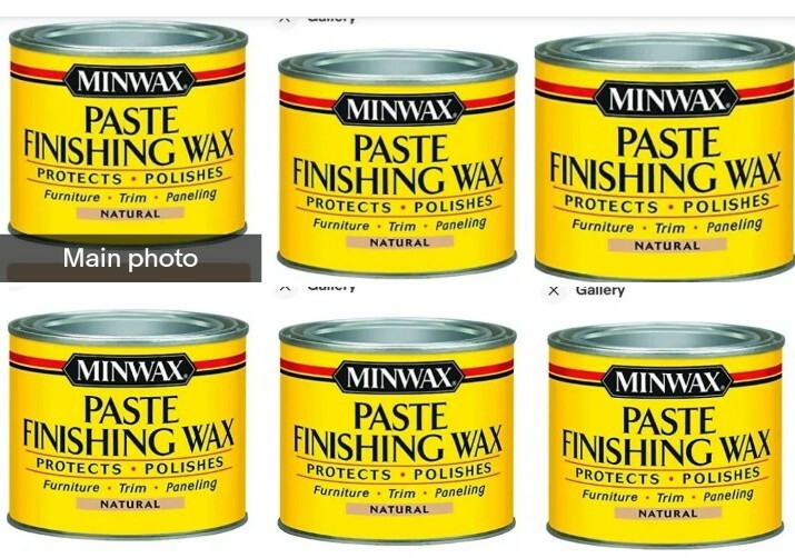 6 Cans of Minwax 785004444 Paste Finishing Wax, 1 lb Cans Natural