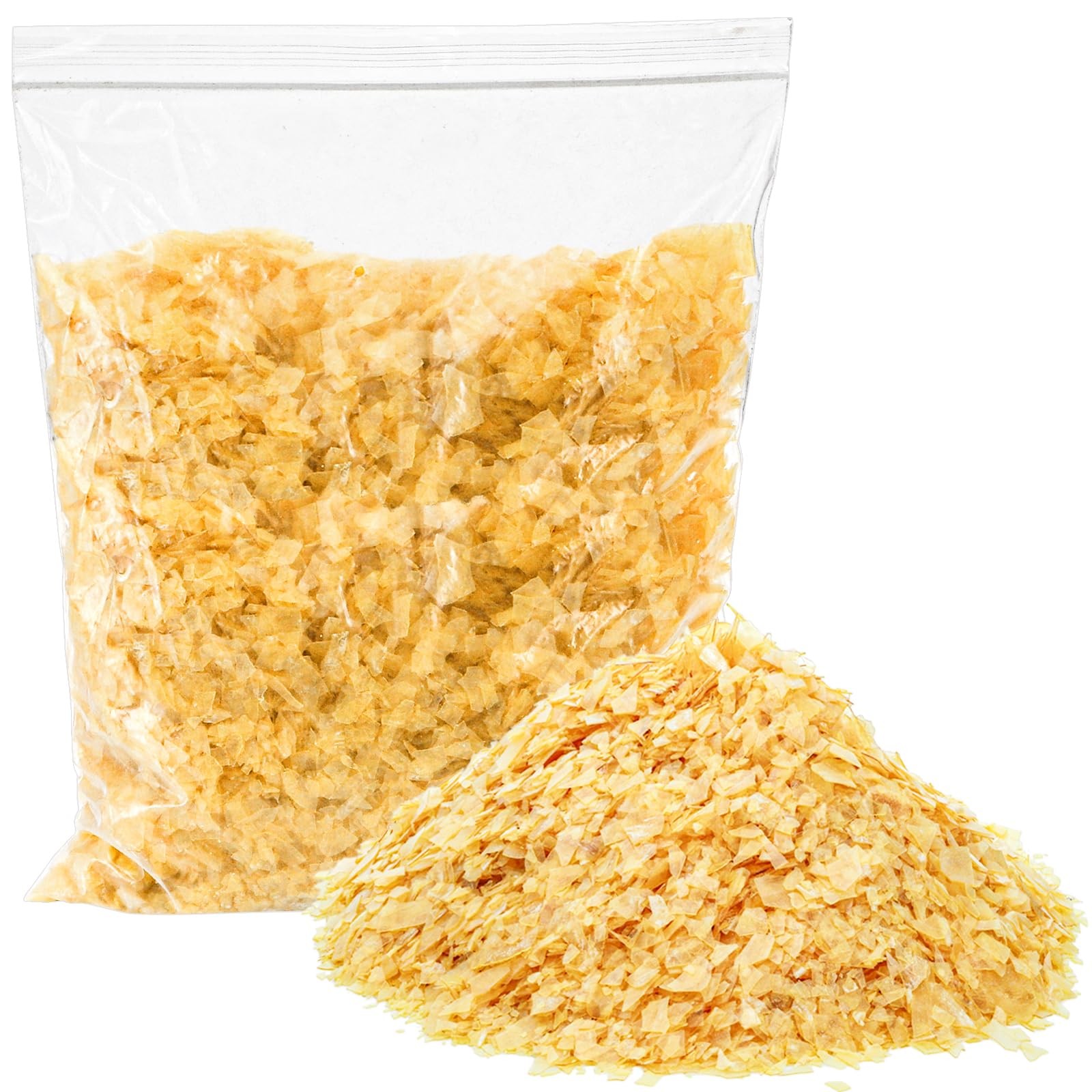 1.1 LB/17.6 OZ Blonde Shellac Flakes, 500G Pure Flakes Yellow