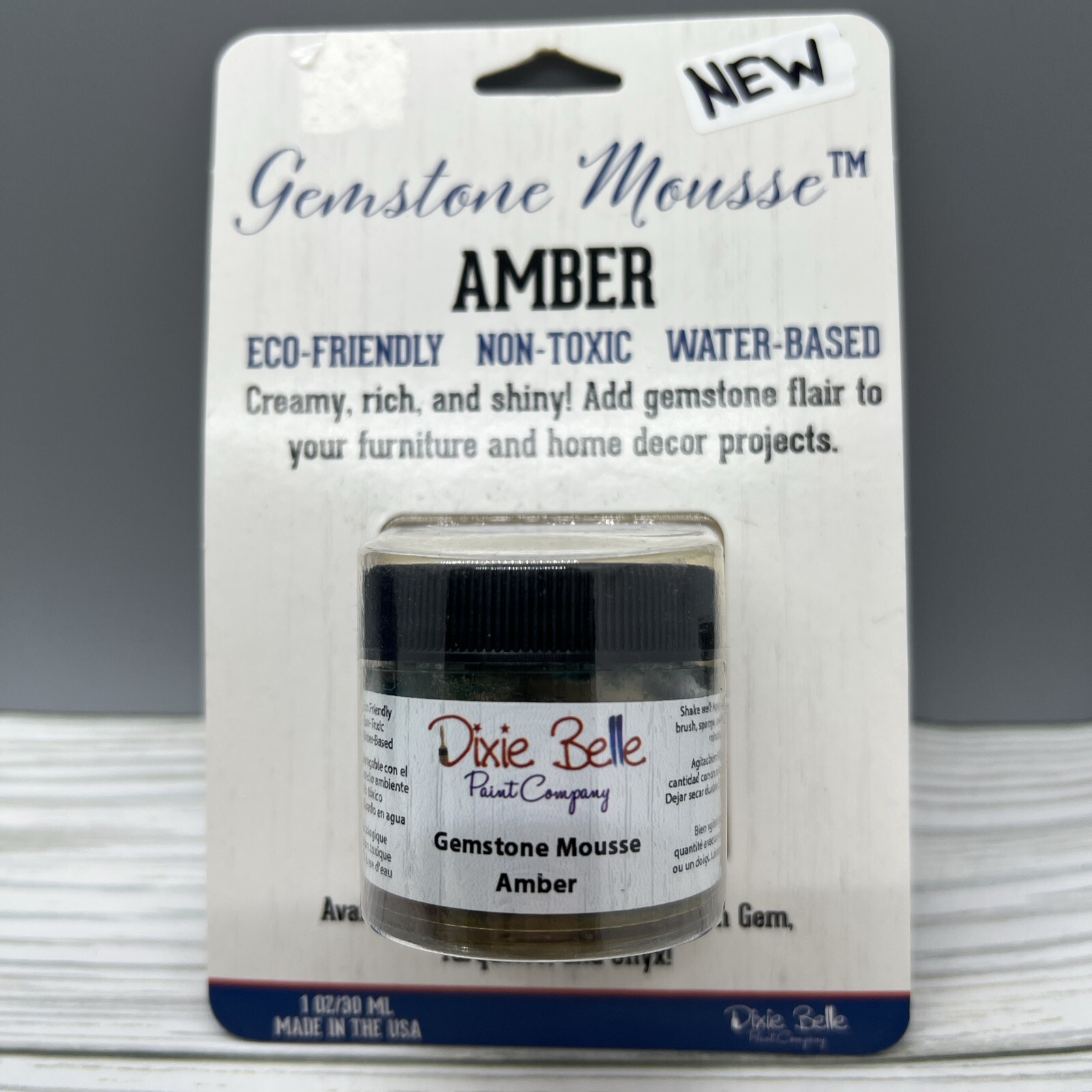 DIXIE BELLE PAINT~GEMSTONE MOUSSE~1OZ~CREAMY/RICH & SHINY DETAILING~~AMBER~~