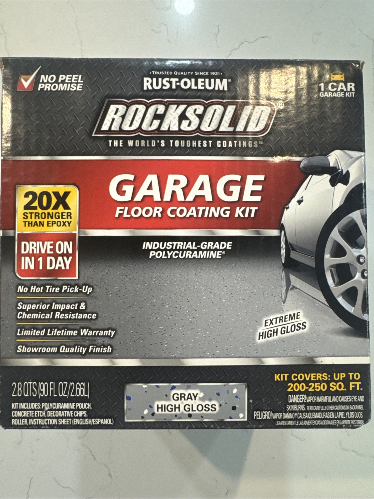 Rust-Oleum RockSolid 1 Car Garage Floor Kit – 90 oz. – Gray Polycuramine