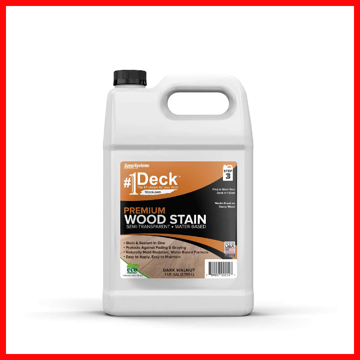 Saversystems 1 Deck Premium Semi-Transparent Outdoor Wood Stain And Sealer In