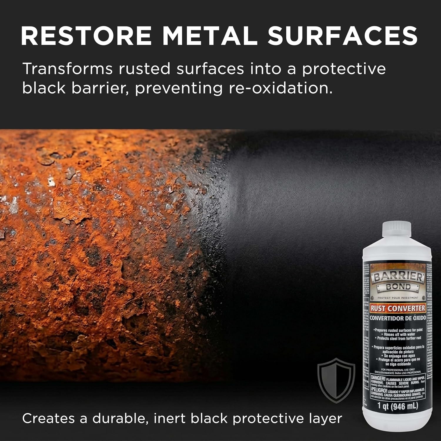 Transform Rust with Barrier Bond: 1-Quart Metal Primer & Rust Converter Solution
