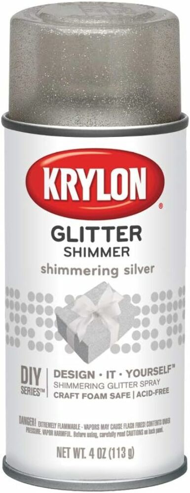 Krylon I00402 Glitter Aerosol Spray, Shimmering Silver