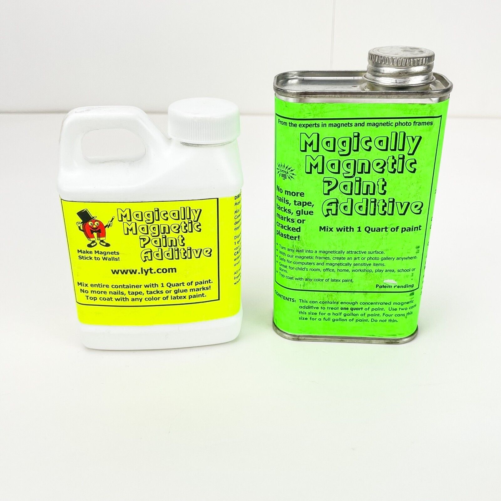 Magically Magnetic Paint Additive Make Magnets Stick to Walls 1 Qt Size Lot of 2
