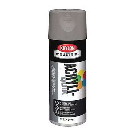 Krylon Industrial K01608a07 Spray Paint, Smoke Gray, Gloss, Solvent, 12 Oz