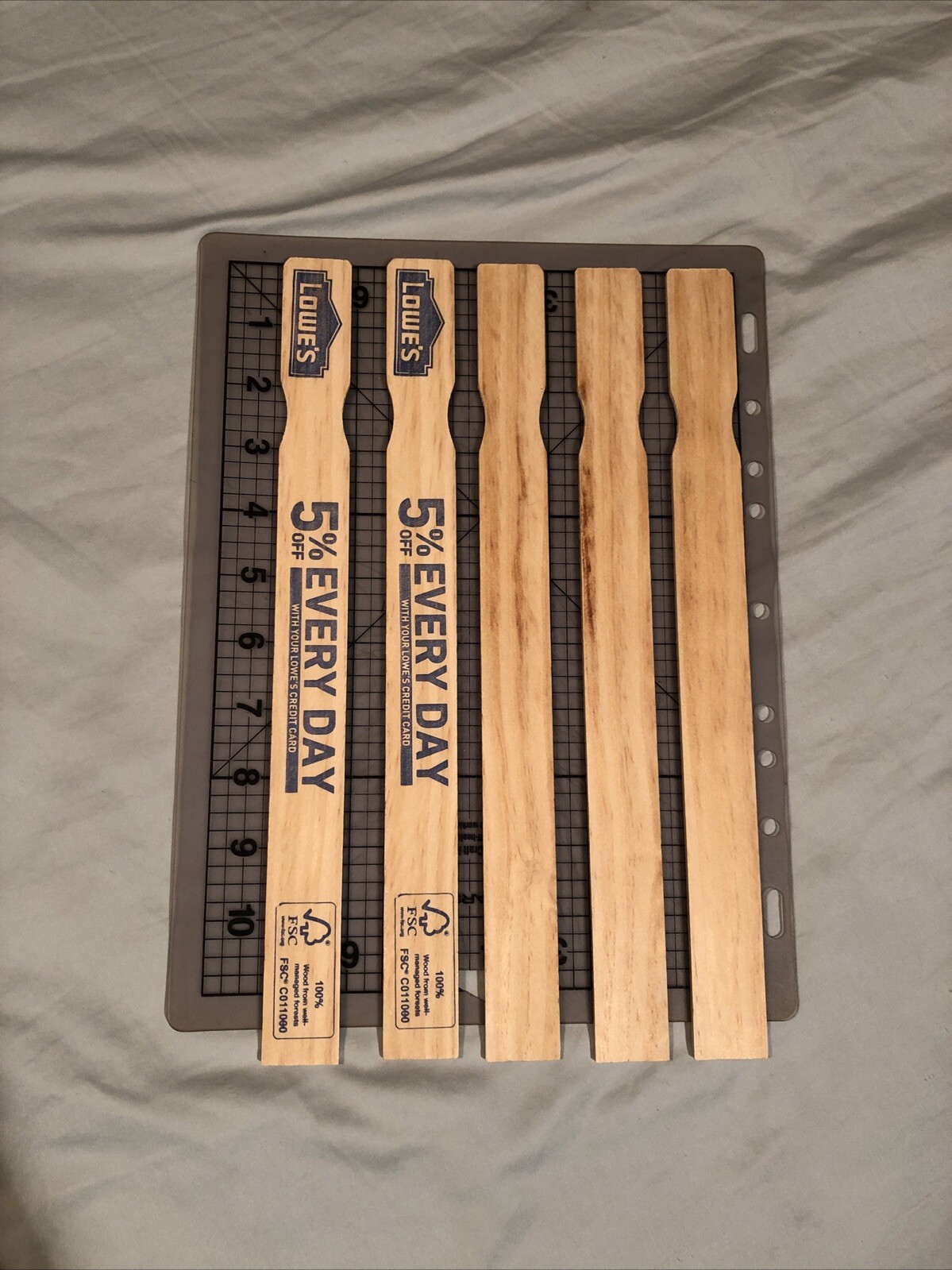 5 Paint Stirring Sticks, Home Repair, Painting Tools, about 12” x 1” Lowes logo