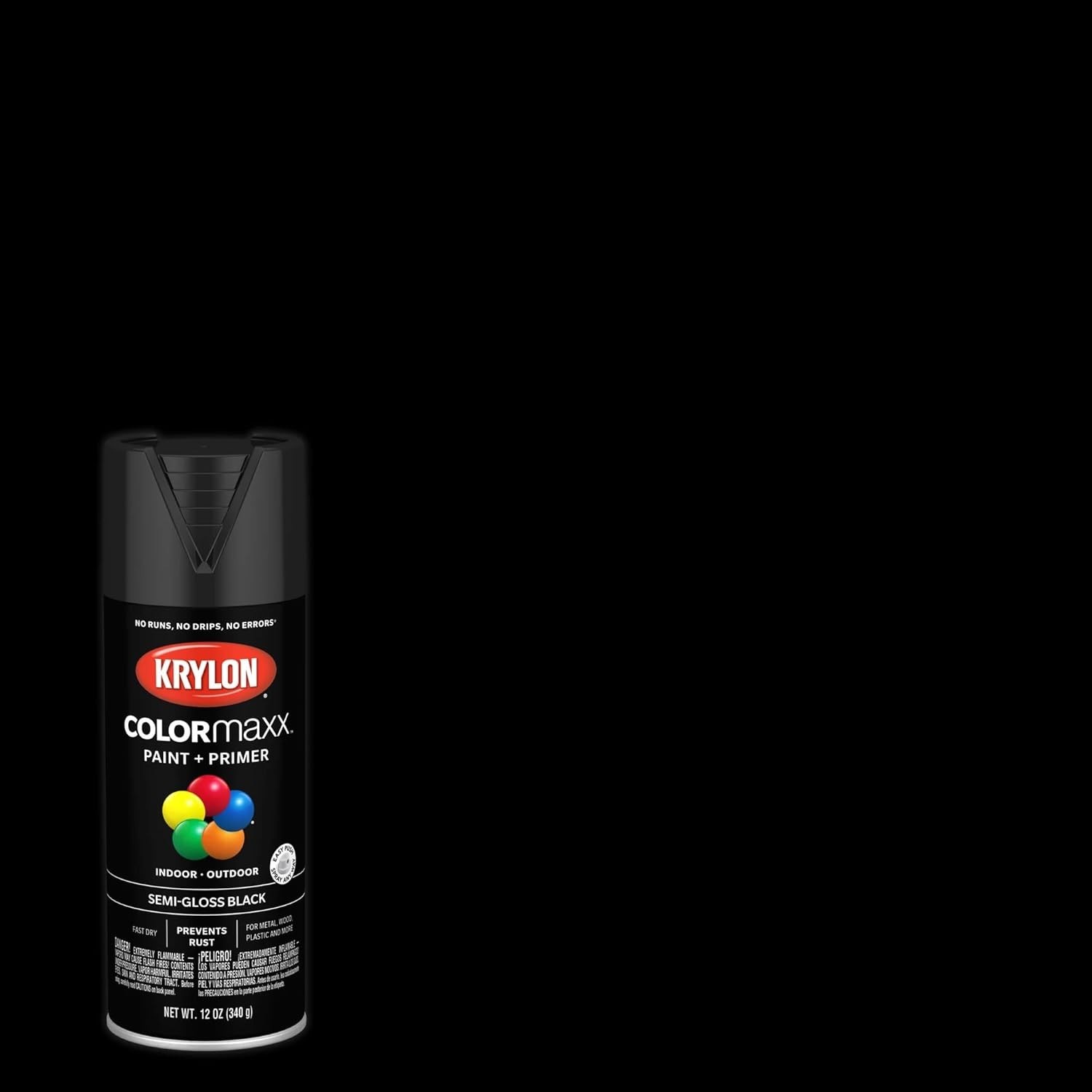 Versatile Black Aerosol Spray Paint – Krylon Colormaxx 12 Oz for Indoor/Outdoor