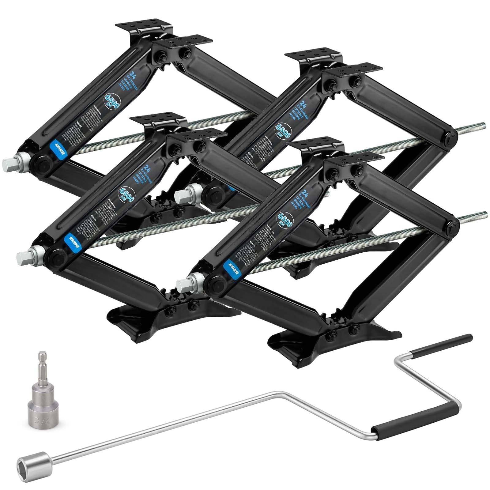 Kohree 6500lbs Heavy Duty RV Stabilizer Jacks 4 Pack