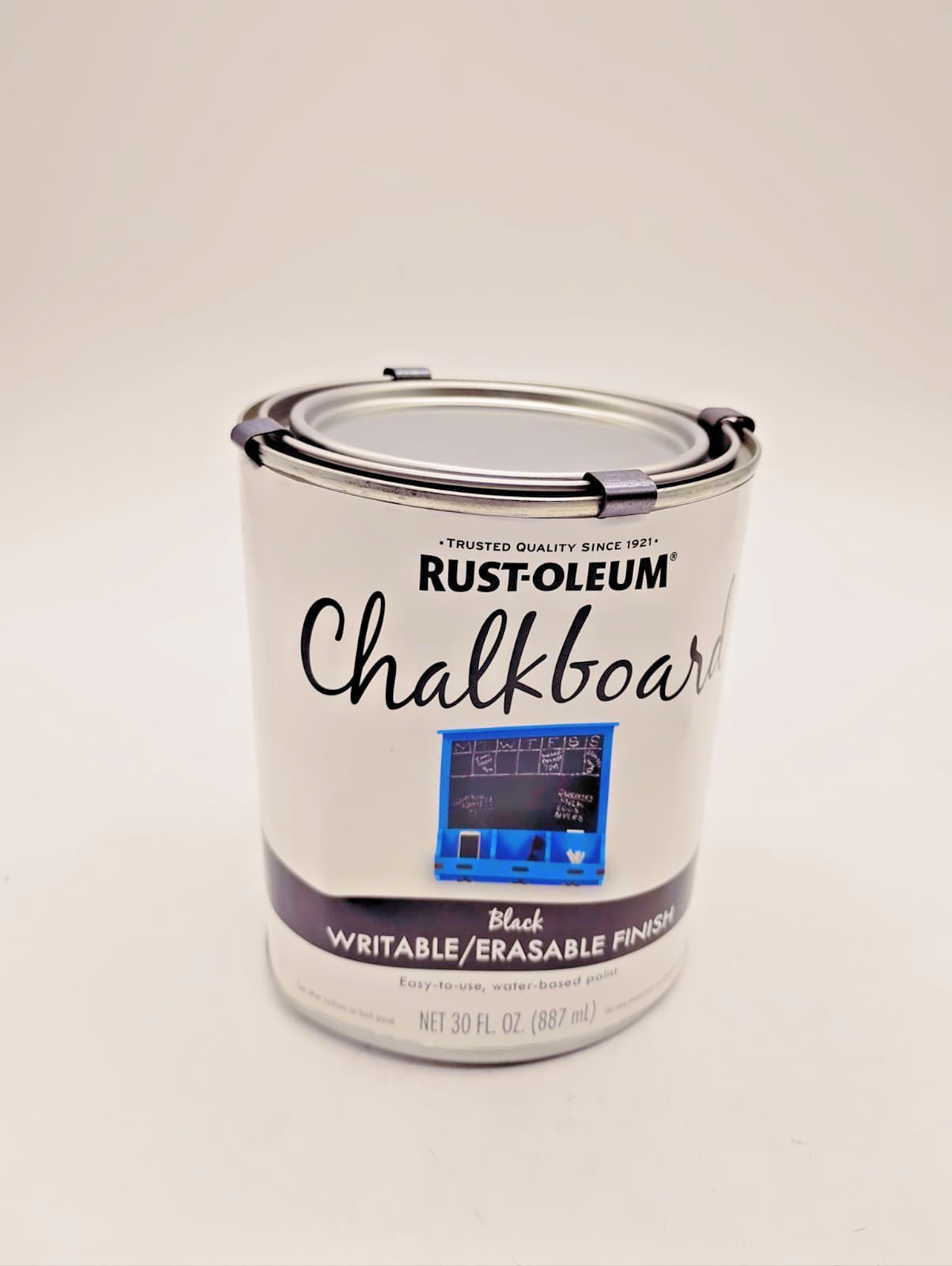 Rust-Oleum 206540 Chalkboard Brush-On Paint Black 30 oz Writable Erasable Finish