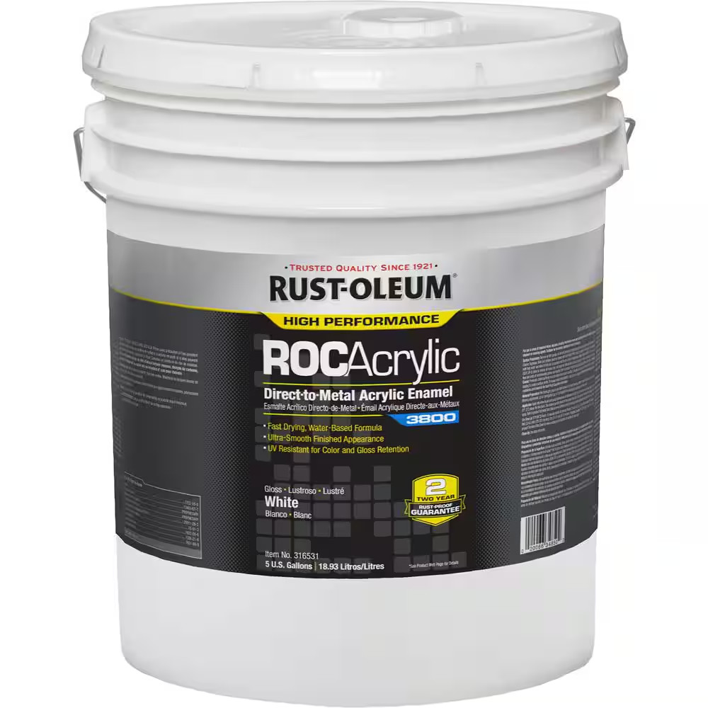 5 Gal. ROC Acrylic 3800 DTM OSHA Gloss White Interior/Exterior Enamel Paint