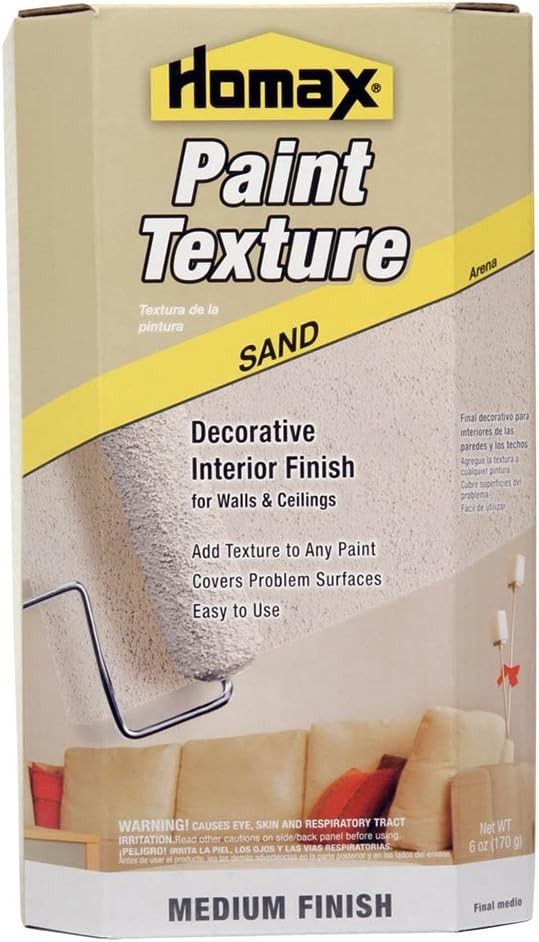 Roll On Paint Additive with Sand Texture for Wall Ceiling Finish 6 Ounce