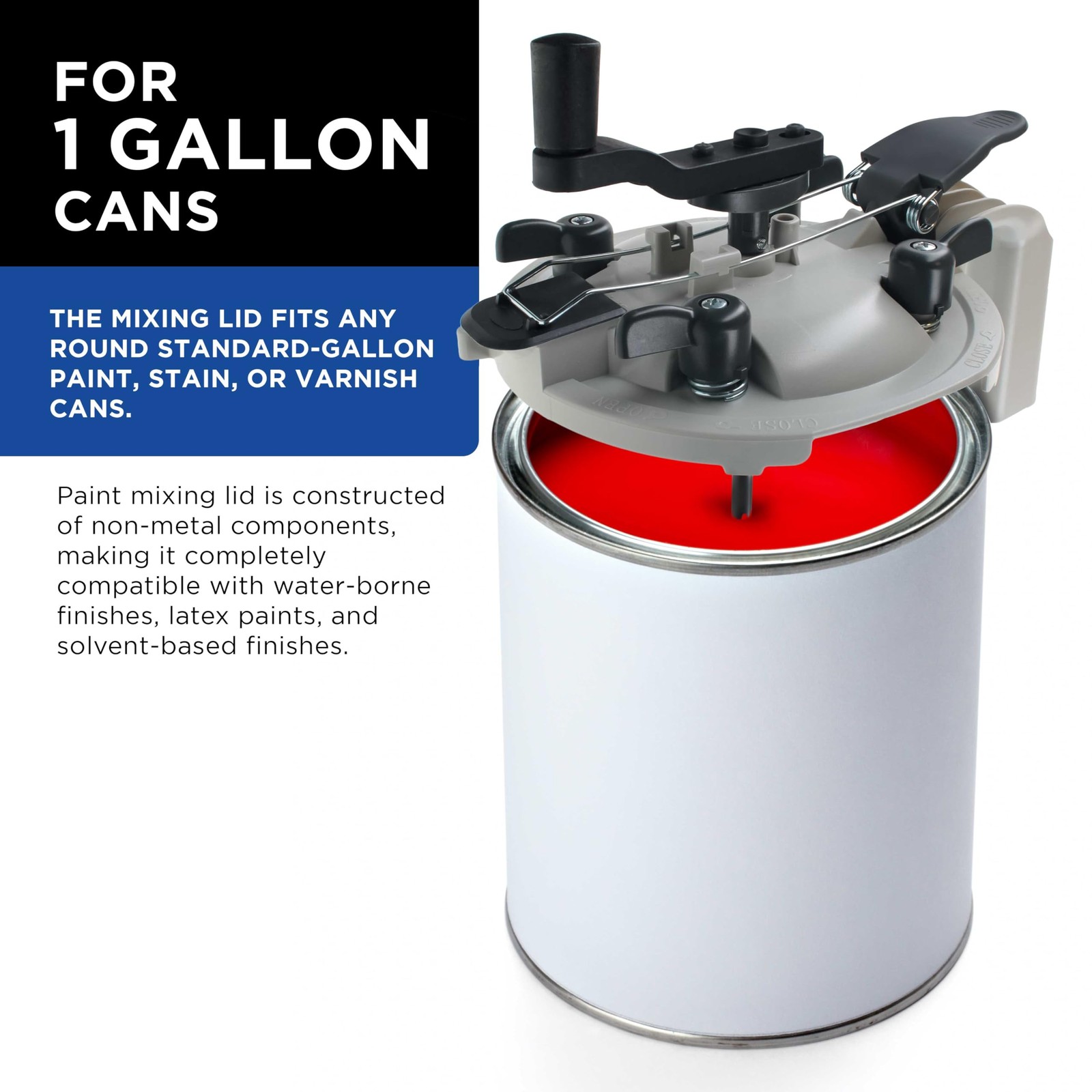 Master Elite Paint Can Mixing Lid & Pouring Spout, 1 Gallon Size – Mix Blade …
