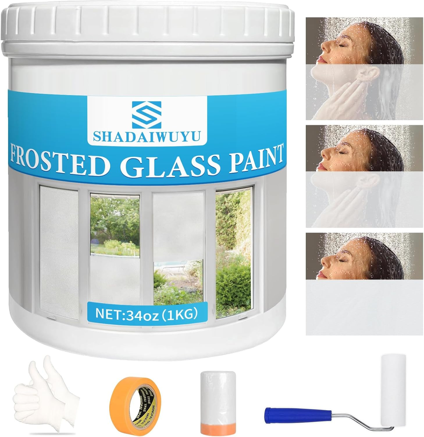 Frosted Glass Paint for Windows,35Oz Privacy Windows Paint, Waterproof & UV Resi