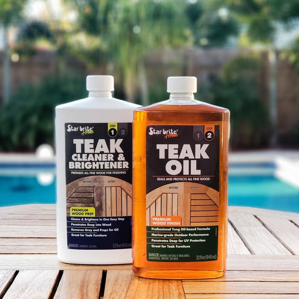 32 Fl. Oz. Premium Teak Oil Easy to apply Sealer Fast Drying Preserver Clear New