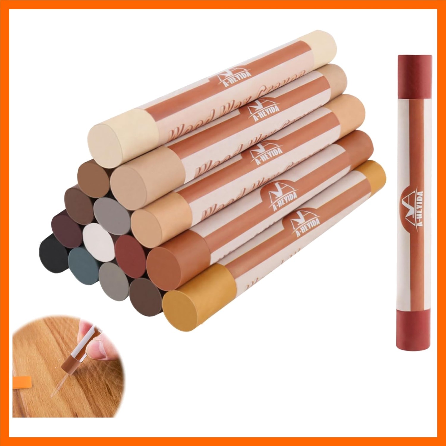 – 16 Colors Wood Repair Wax Crayons, Furniture Scratch Wax Stick Pen for Repa…