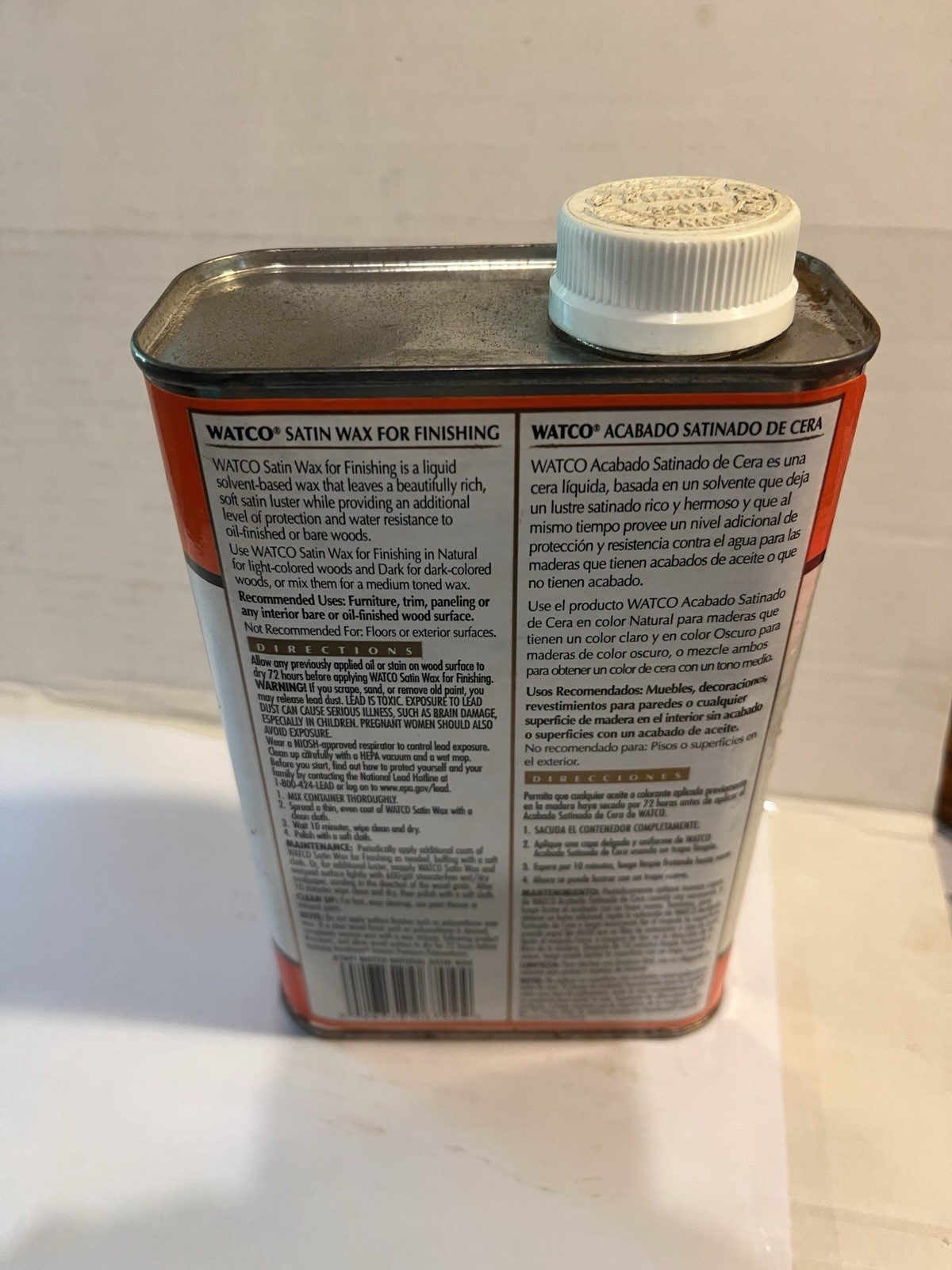Watco, Satin Finishing Wax, Natural, Quart Can