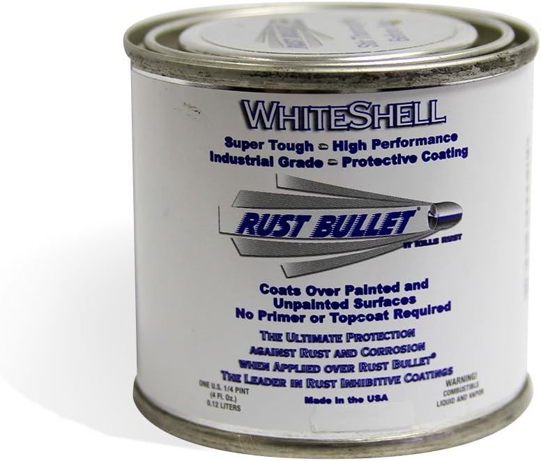 RUST BULLET WhiteShell – Gloss White – 4 Fl Oz – UV Resistant Rust Preventive Co