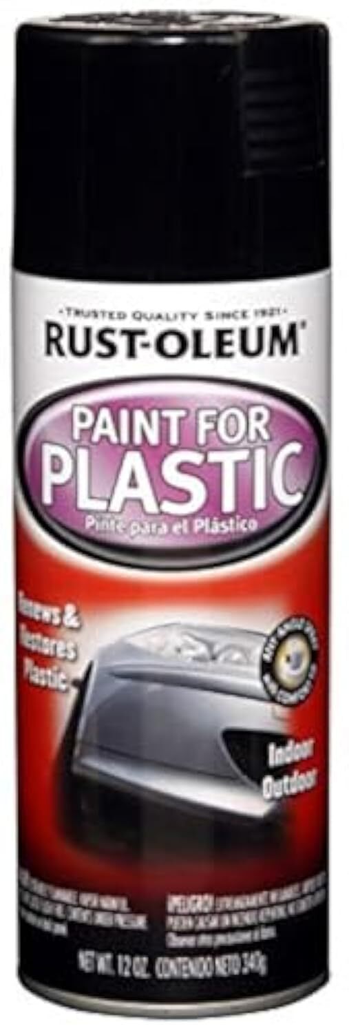 Rust Oleum Automotive Black Paint for Plastics 12 Ounce No Primer Required